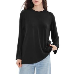 Long Sleeve Black T-Shirt- Size M- Oversized Relax Fit
